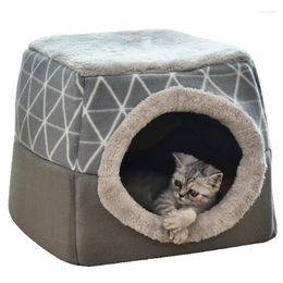 Cat Beds Bed House Soft Plush Small Dog Nest Winter Warm Sleep Pet And 2 Removable Washable 2-in-1 0206