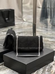 Luxury women's bag flap bag crossbody bag handbag diamond lattice pattern shoulder bag knitted splicing classic versatile practical chain black 25 * 15 * 7.5CM