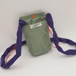 Evening Bags Korean Corduroy Shoulder Tote Bag Cute Messenger Summer Contrast Mini Handbag For Girl Soft Crossbody Designer Purses