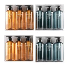 Liquid Soap Dispenser 3pcs/set 500ML Liquid Soap Dispensers Shower Gel Bottle Set Shampoo Body Wash Travel Bottles Set 230317