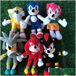 Stuffed Plush Animals Cartoon Character Super Hedgehog Doll Peluche De Sonic Toy Soft Childrens Gift Custom Peluches Stuffeds Toys Dhdez