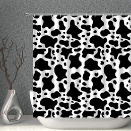 Shower Curtains Farm Animal Curtain Black White Milk Cow Spots Country Farmhouse Decor Fabric Bathroom Polyester With Hooks