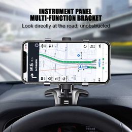 Cell Phone Mounts Holders Car Mobile Phone Holder Instrument Panel GPS Multi-Functional Clip 360 Adjustable Angle Fixing Bracket Mobile Phone Navigation P230316