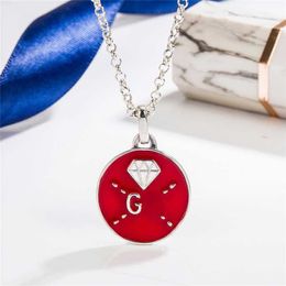 2023 Designer New Jewellery double letter Sterling Silver Enamel glue pattern Necklace ins light luxury fashion hip hop Pendant