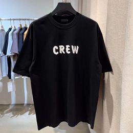 CREW Französische Markenhemden, Paris-Druck, modische Kleidung, Herren, Damen, Buchstaben, Designer, Unregelmäßigkeiten, Le Pair, grafische Baumwollqualität, Kleidung, kurzärmelige T-Shirts