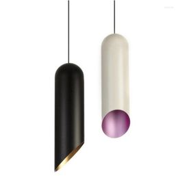 Pendant Lamps Modern Home Decoration White / Black Single Head Aluminium Light Cafe Dining Room