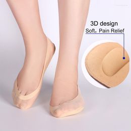 Women Socks Ladies 3D Boat Breathable Cushion Bow Foot Massage Health Care Invisible Dancing Silicone Anti-off Silk