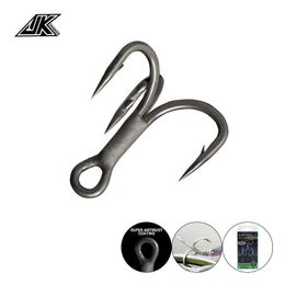 Fishing Hooks JS-47 Boat Fishing Super Antirust Triple Hook 4X Strong Fishhook No. #8~5/0 High Carbon Steel Treble Fishing Hooks P230317