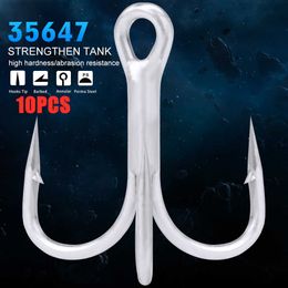 Fishing Hooks 10PC Proberos Fishing Hook Treble FISHHOOK Overstriking Antirust Fishing Tackle 10#-2# High Carbon Steel Treble Hook P230317