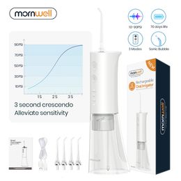 Other Oral Hygiene Mornwell F29 Dental Water Jet 3 Mode Water Flosser Oral Irrigator for Teeth Rechargeable Portable 180ML Water Tank Teeth Cleaner 230317