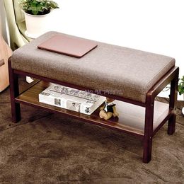 Clothing Storage & Wardrobe Shoe-changing Stool Solid Wood Removable And Washable Sofa Fabric Shoe-trying Shoe Rack Simple Mode