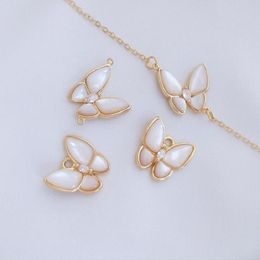 Pendant Necklaces With Shell Pendants Jewelry Sets Findings Butterfly 14k Gold Plated Charms For Making DIY Brass AccessoriesPendant