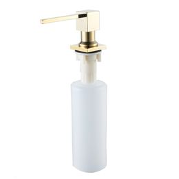 Liquid Soap Dispenser Gold Brass Luquid Soap Dispenser 350ml Sink with Detergent Bottle Pressing Kitchen Wash Basin Accessories Shampoo Dispenser Set 230317