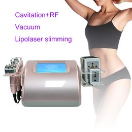 6 in 1 Professional 40k Slimming Ultrasonic Cavitation RF Radio Frequency 8 Pads Laser Fat Burn Body Shape Machine