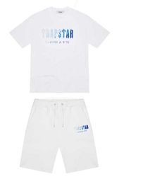 Trapstar London t shirt Chest Blue White Colour Towel Embroidery mens Shirt and shorts High Quality casual Street shirts British Fashion boy