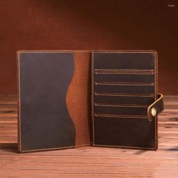 Card Holders Customize Personalized Genuine Leather Passport Cover For Men Hasp Multifunction Travel Engraved Covers On The