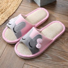 Slippers Boys And Girls Cartoon Home Comfortable Sweat-absorbent Breathable Cotton Linen Shoes Children