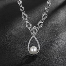 Pendant Necklaces Exaggerated Water Drop Pearl Necklace Bride Engagement Party Gift Wedding Accessories For Women GirlsPendant