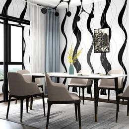 Wallpapers Black And White Stripes Wallpaper Luxury Modern 3D Embossed Striped Wall Paper Living Bedroom TV Background Decor