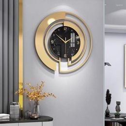 Wall Clocks Home Decoration 45x45cm Round Large Clock Living Room Modern Simple Atmosphere Creative Art Hanging