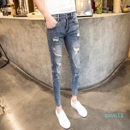 Men's Jeans Spring Autumn 2023 Fashion Street Casual Denim Korean Black All-match Small