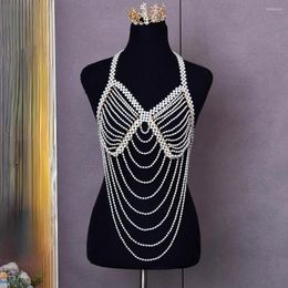 Chains Brand Design White Black Pearl Shawl Sweater Necklace Mutli-layer Breast Cbain Wedding Bride Gown Cape Body Jewellery