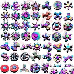 Decompression Toy 120 Types Fidget Spinner Rainbow Hand Spinners Trifidget Metal Gyro Dragon Wings Eye Finger Toys Spinning Top Hand Dhhzr