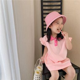 Girl Dresses Girls Dress Kids T-shirt Skirt 2023 Summer Korean Baby POLO Collar Sweater Short-sleeved Princess