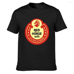 Men's T Shirts Red Horse Beer Shirt Funny Casual Spring O Neck Cotton Designing Normal Cool Graphic