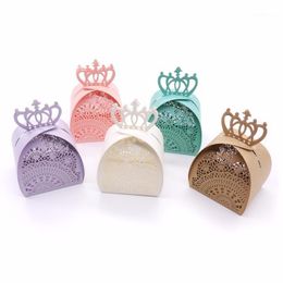 Gift Wrap Romantic Hollow Laser Cut Paper Candy Box Wedding Birthday Baby Shower Return Package Crown Box1