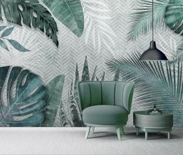 Wallpapers CJSIR Custom Po 3d Wallpaper Modern Hand Drawn Tropical Leaves Living Room Bedroom Background Wall Papers Home Decors