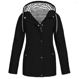 Women's Jackets Women Solid Rain Jacket Outdoor Plus Size Waterproof Hooded Raincoat Windproof S-5xl Men Coats