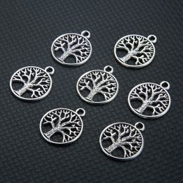 Charms for Bracelets Making Alloy Men Women Fashion Jewellery Vintage Silver Plated Tree Necklace Diy Kits Crafts Pendant Accessories