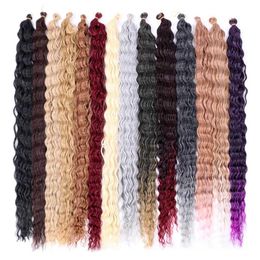 22 inch Deep Wave Curly Braid Synthetic Hair Extension Bulk Synthetic Hair Crochet Braids Deep Twist