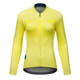 Racing Jackets Santic Cycling Jersey Long Sleeve Women Full Zipper Breathable MTB Bicycle Shirt Reflective Mountain Bike Clothing Asian Size