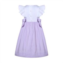 Girl's Dresses Smocked Summer Purple Baby Birthday Party Princess Weddings Children Dresses for Kids Girls Clothes 7 10 to 8 12 Years