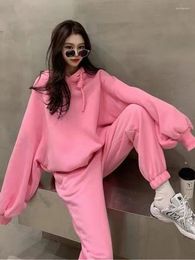 Gym Clothing Hoip Jeeky 2023 White Women's Sweatshirt Pants Set Winter Cute Hooded Pink Pullover Autumn Hoodies Women Spring Jackets