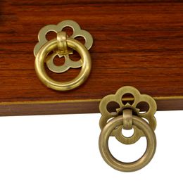 3cm Brass Antique Drawer Door Handles Furniture Wardrobe handle Cabinet Shoe Knob Round Cone Pull Ring Hardware Part