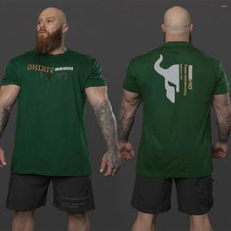 Men's T Shirts 2023 Brand Gym Fitness Clothing Mens Oversized Shirt Outdoor Hip Hop Streetwear Loose Half Sleeve Bodybuilding