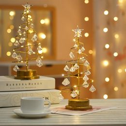 Table Lamps Led Wrought Iron Night Light Crystal Christmas Tree Pentagram Small Lamp Birthday Gift Applicable To: Room Bed