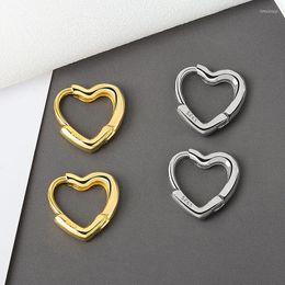 Hoop Earrings Small Heart For Women Charm Simple Silver Colour Prevent Allergy Circle Wedding Jewellery Gift