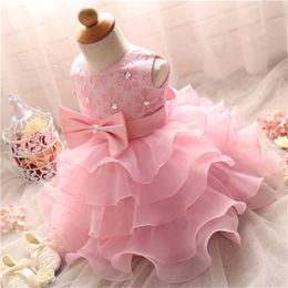 Girl's Dresses Baby Girls Lace Tutu Flower Princess Dress Kids 1 2 Years Old Birthday Party Ball Gown Children Christmas Come Clothing