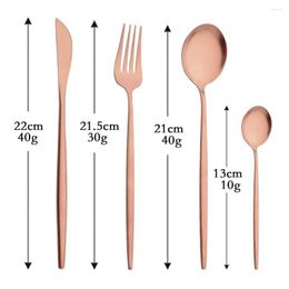 Dinnerware Sets Rose Gold Matte Cutlery Set Cake Fork Dinner Knife Ice Spoon Stainless Steel Tableware Restaurant Home Silverware