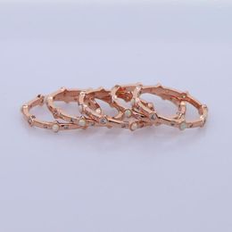 Wedding Rings Drop Rose Gold Colour Cubic Zirconia Bezel Opal Charm Cz White Delicate Dainty Thin Size 7 Simple Girl Ring Elegant