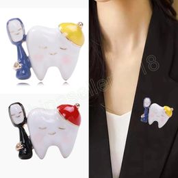 Cartoon Teeth Brooch Office Denim Shirt Bag Pin Jewellery Accessory Gifts For Children Friend