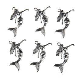 Charms for Bracelets Making Alloy Mermaid Men Women Fashion Jewellery Necklace Diy Kits Crafts Pendant Accessories