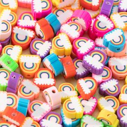 Loose Beads for Bracelets Making Polymer Clay Fashion Jewellery Rainbow Cloud Candy Colour Necklace Diy Kits Girls Kids Crafts Bead