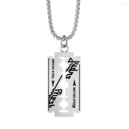 Pendant Necklaces Fashion Stainless Steel Men's Necklace Razor Blade Hip-Hop Punk Retro Cool Male Jewellery