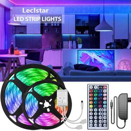 LED Strips 65.6ft Led Strip Lights RGB 5050 Color Changing Neon Tape with 44 Keys IR Remote Night Lamp Luminous BackLight for Bedroom Home P230315