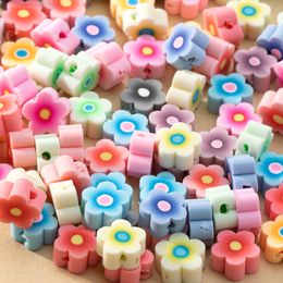 Loose Beads for Bracelets Making Polymer Clay flower 100pcs/pack Fashion Jewellery Necklace Diy Kits Girls Kids Crafts Bead